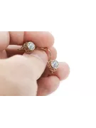 Zircon Or rose 14 carats vintage d'origine Des boucles d'oreilles Bijoux vintage vec117r